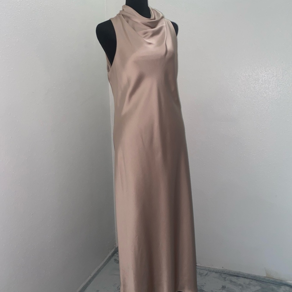 ANTONIO MELANI Elegant Tan Maxi Dress
